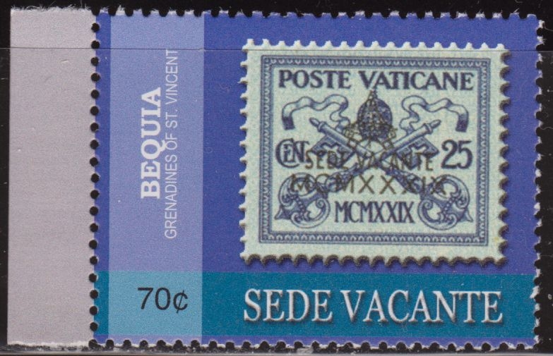z vendido Bequia San Vicente 2005 Scott 359 Sello ** Vaticano Sede Vacante